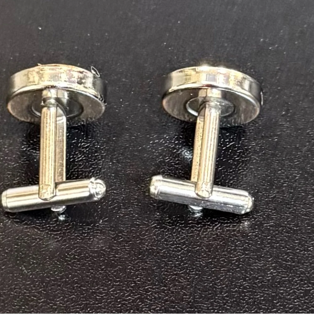 Stylish Navy and Gold Cufflinks